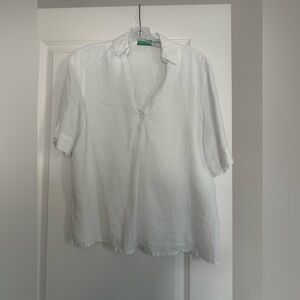 United Colors of Benetton White Pure Linen Shirt